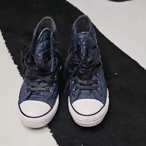 Converse Blue and White High-Top Sneakers with Canvas Upper